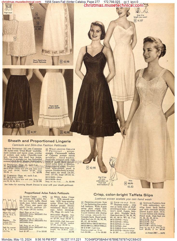 1956 Sears Fall Winter Catalog, Page 277