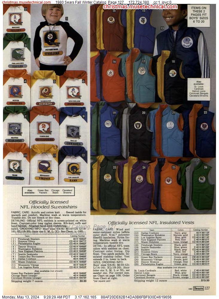 1980 Sears Fall Winter Catalog, Page 127
