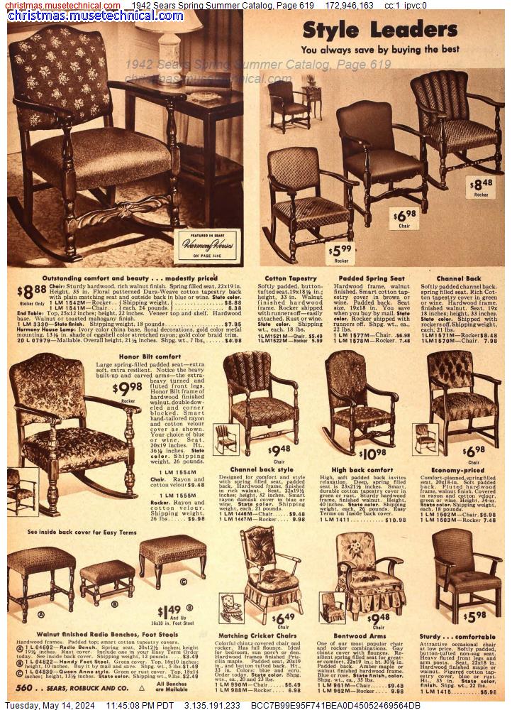 1942 Sears Spring Summer Catalog, Page 619