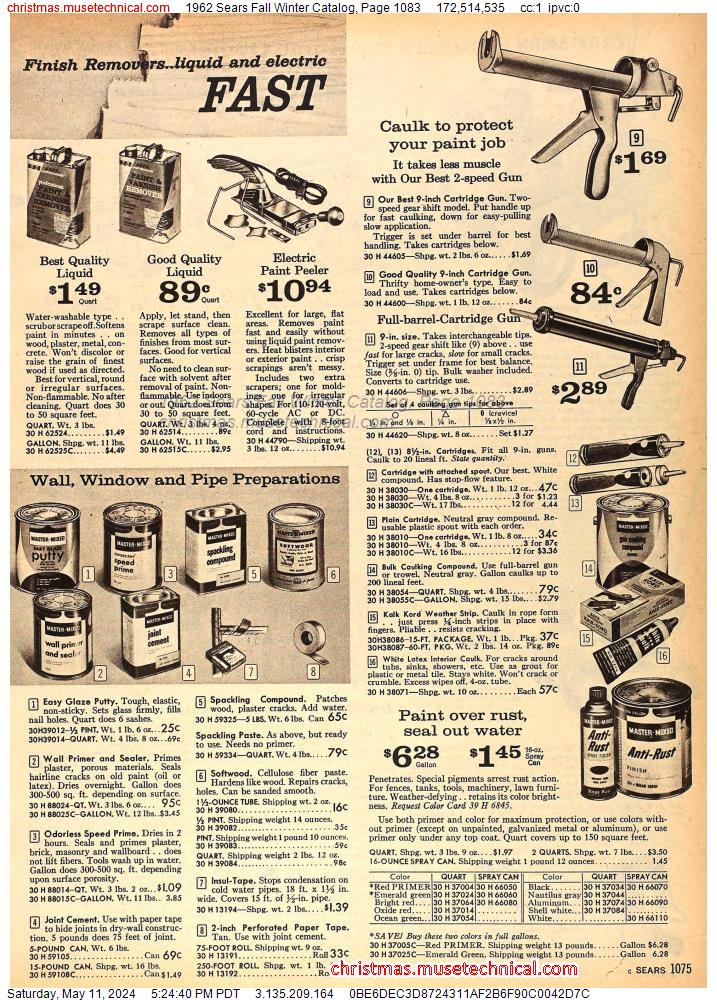 1962 Sears Fall Winter Catalog, Page 1083