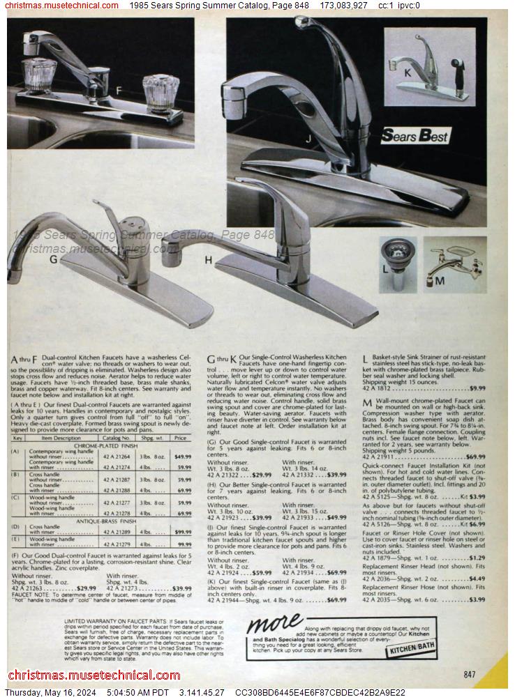 1985 Sears Spring Summer Catalog, Page 848