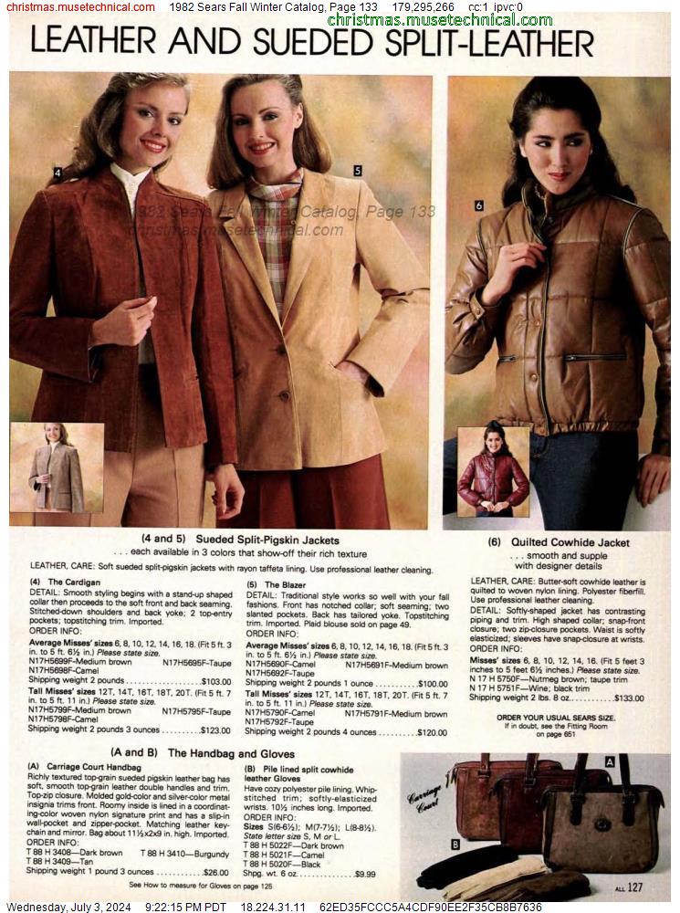 1982 Sears Fall Winter Catalog, Page 133
