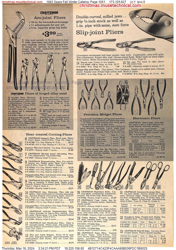 1963 Sears Fall Winter Catalog, Page 1051