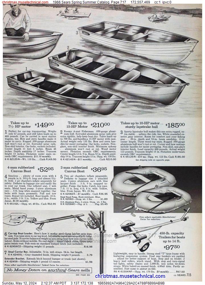 1966 Sears Spring Summer Catalog, Page 717
