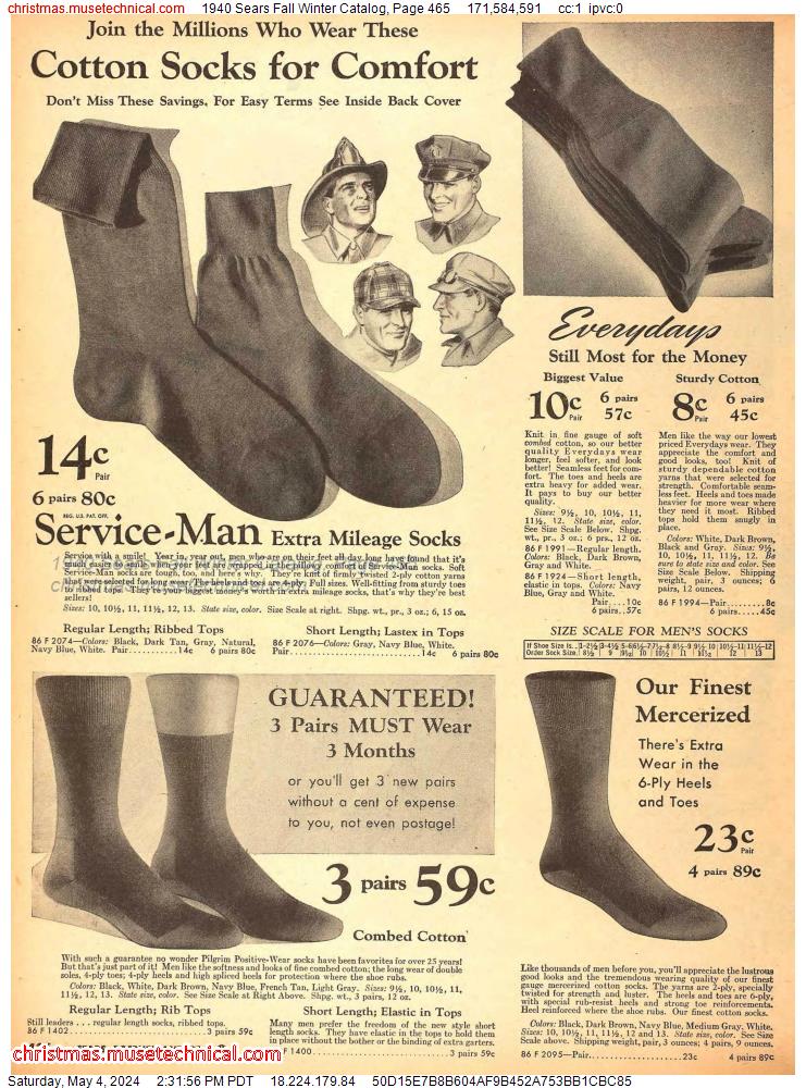 1940 Sears Fall Winter Catalog, Page 465