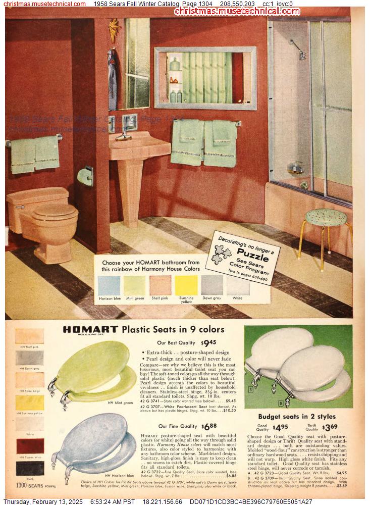 1958 Sears Fall Winter Catalog, Page 1304