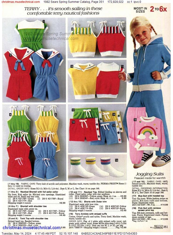 1982 Sears Spring Summer Catalog, Page 351