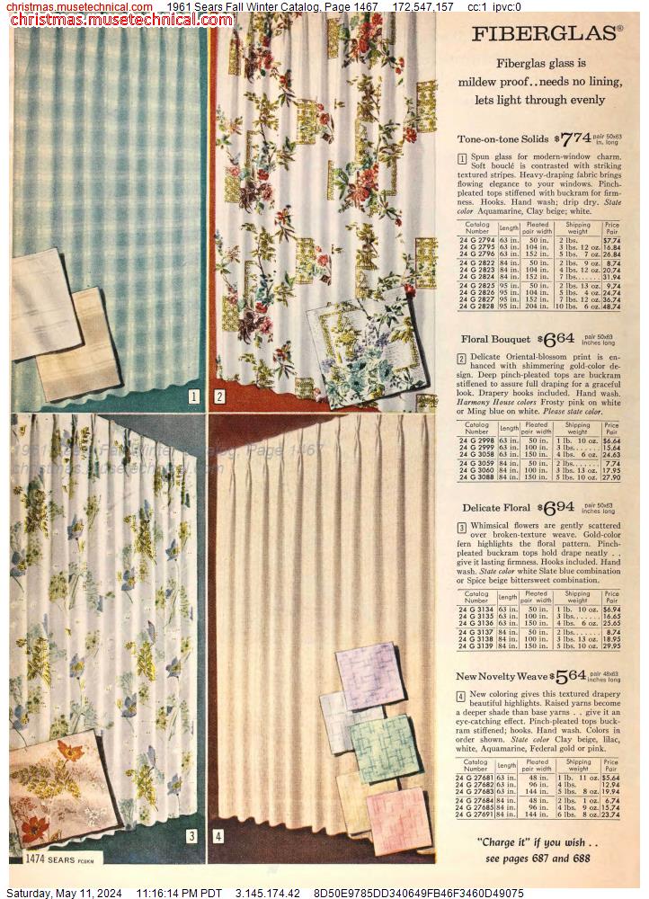 1961 Sears Fall Winter Catalog, Page 1467