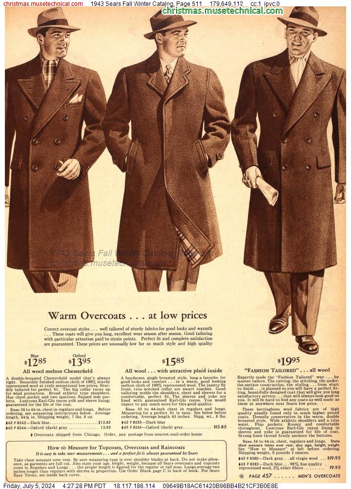 1943 Sears Fall Winter Catalog, Page 511