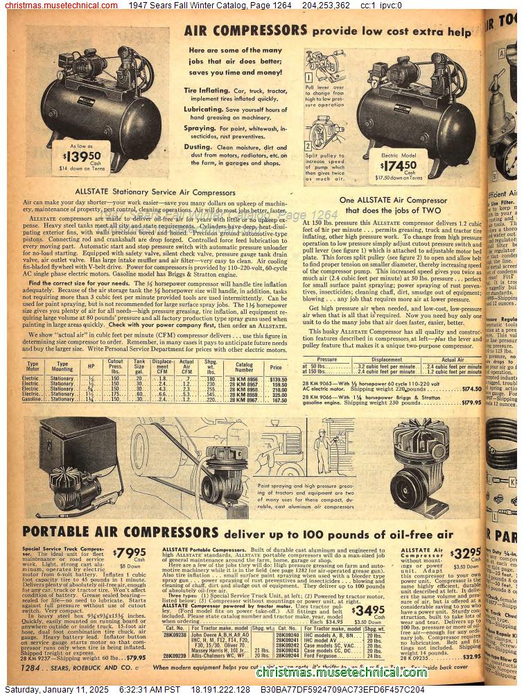 1947 Sears Fall Winter Catalog, Page 1264