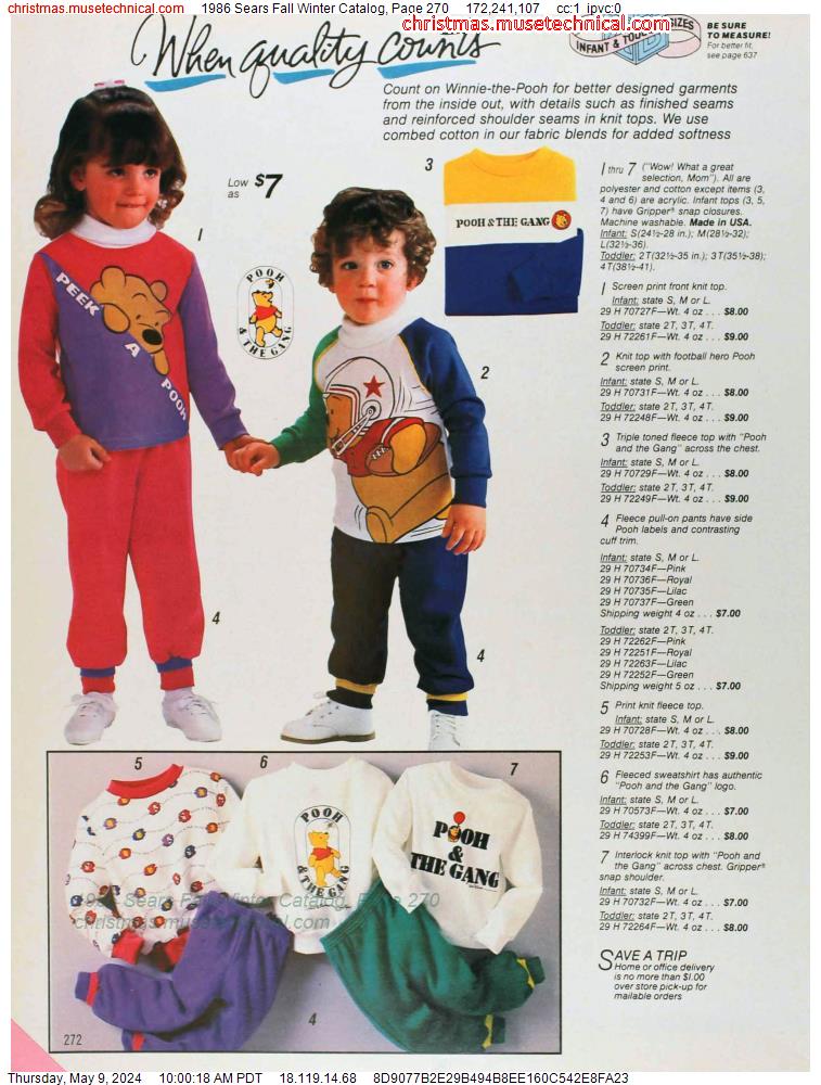 1986 Sears Fall Winter Catalog, Page 270