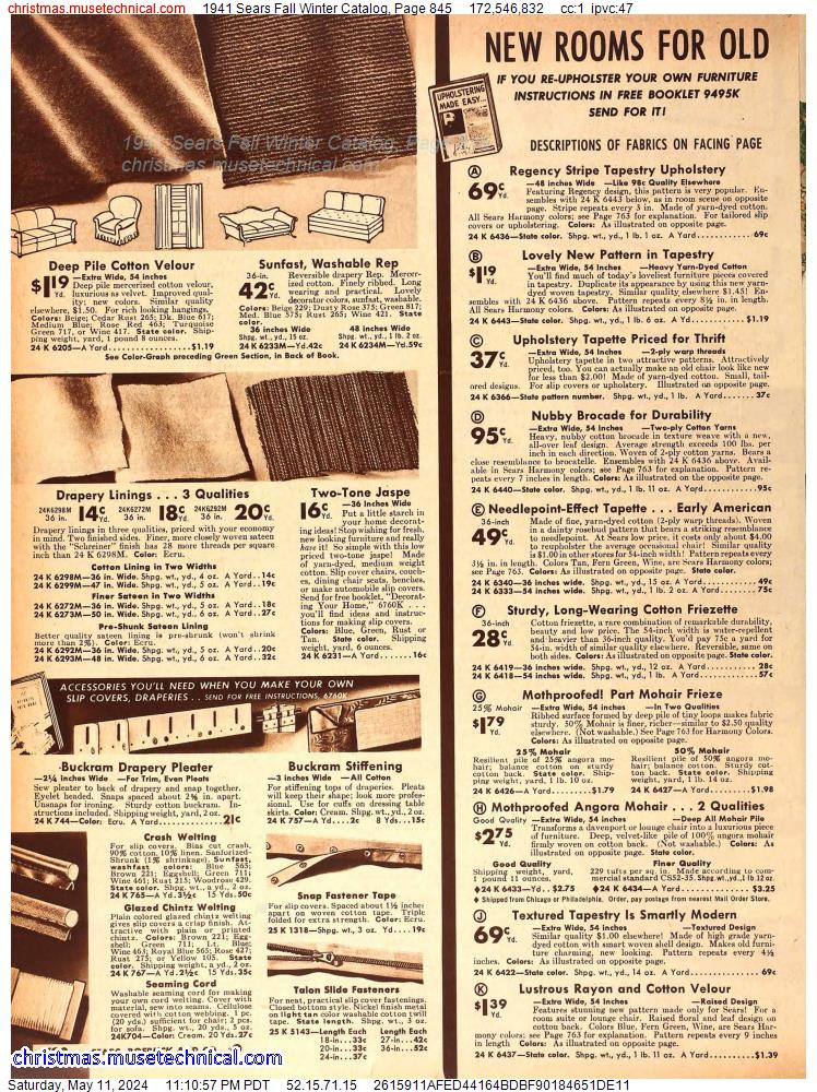 1941 Sears Fall Winter Catalog, Page 845
