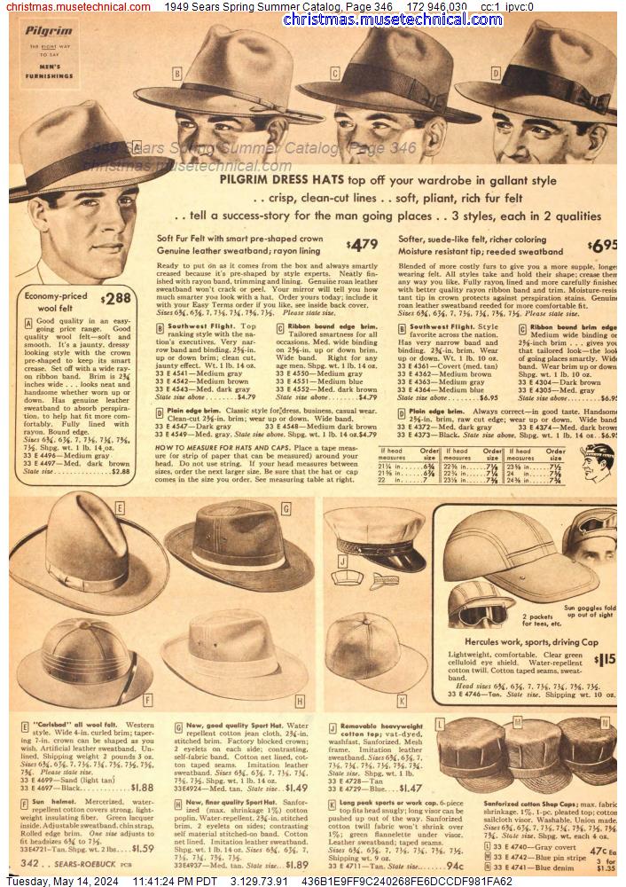 1949 Sears Spring Summer Catalog, Page 346