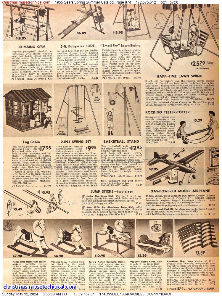 1955 Sears Spring Summer Catalog, Page 874