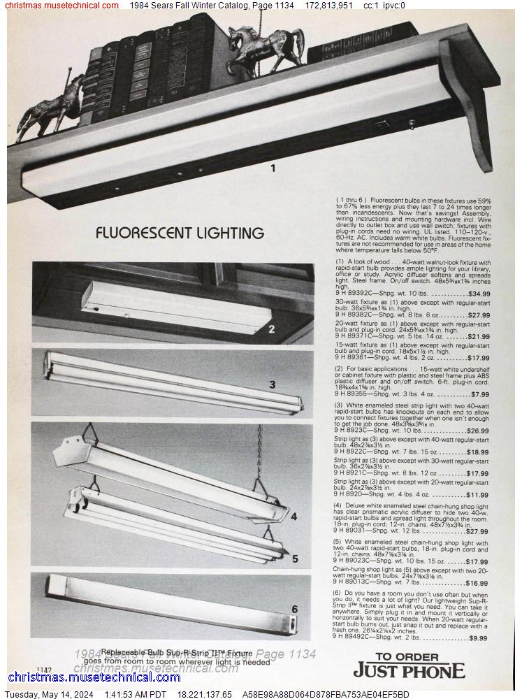 1984 Sears Fall Winter Catalog, Page 1134