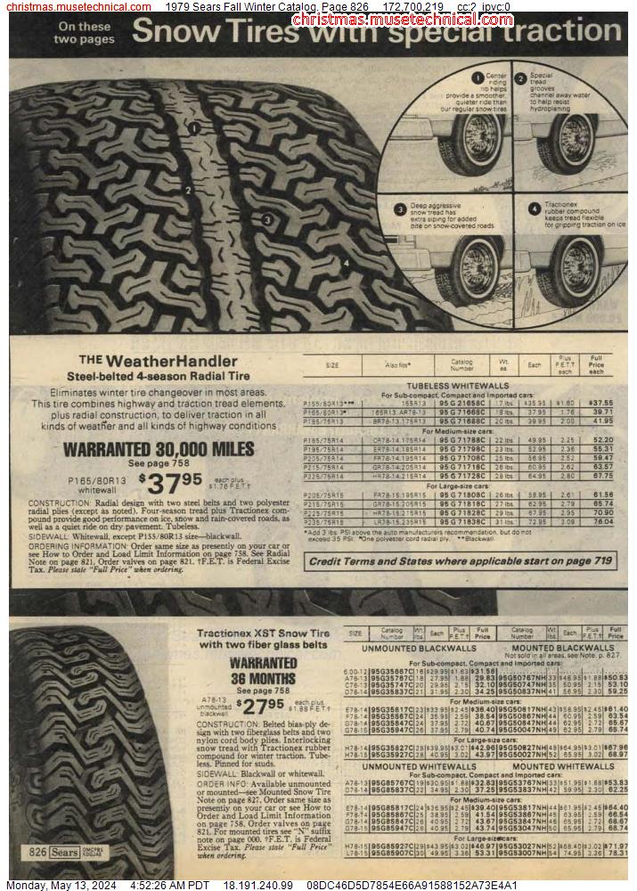 1979 Sears Fall Winter Catalog, Page 826