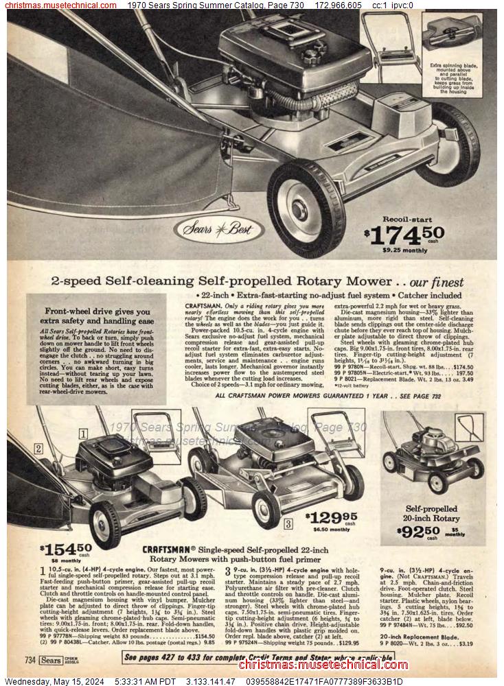 1970 Sears Spring Summer Catalog, Page 730