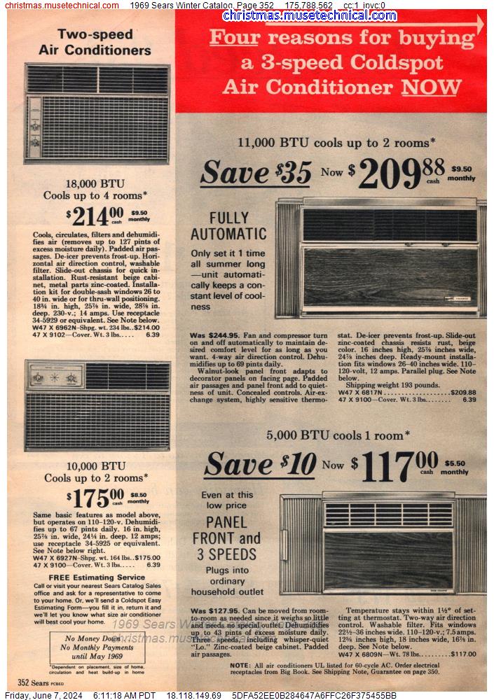 1969 Sears Winter Catalog, Page 352