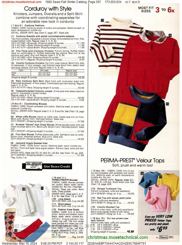 1982 Sears Fall Winter Catalog, Page 397