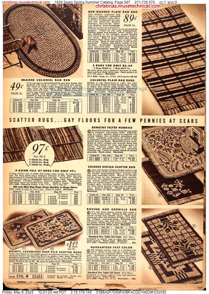 1939 Sears Spring Summer Catalog, Page 587