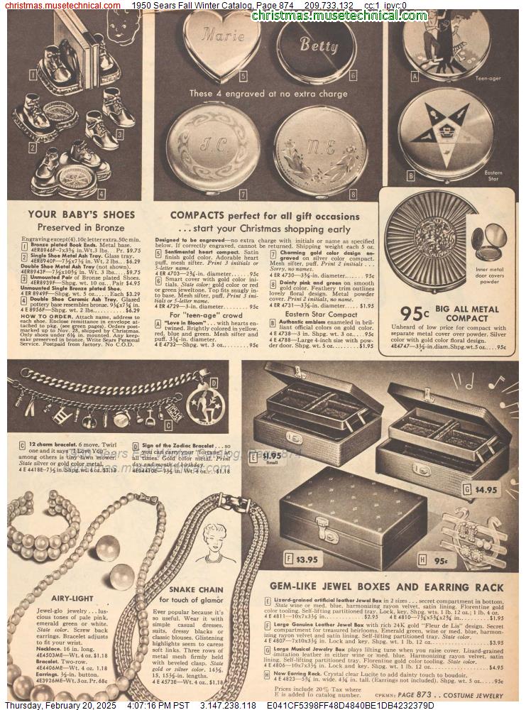 1950 Sears Fall Winter Catalog, Page 874