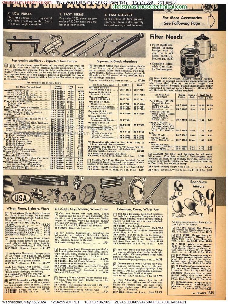 1959 Sears Fall Winter Catalog, Page 1349