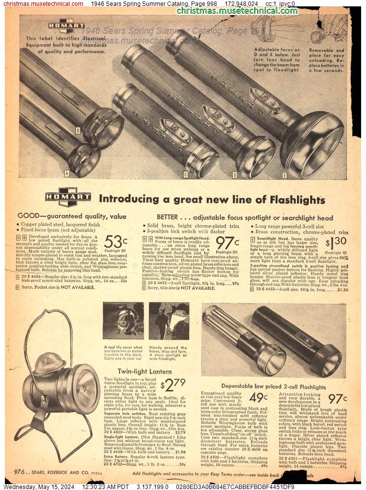 1946 Sears Spring Summer Catalog, Page 998