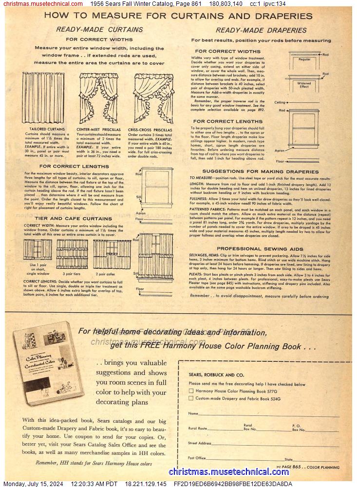 1956 Sears Fall Winter Catalog, Page 861