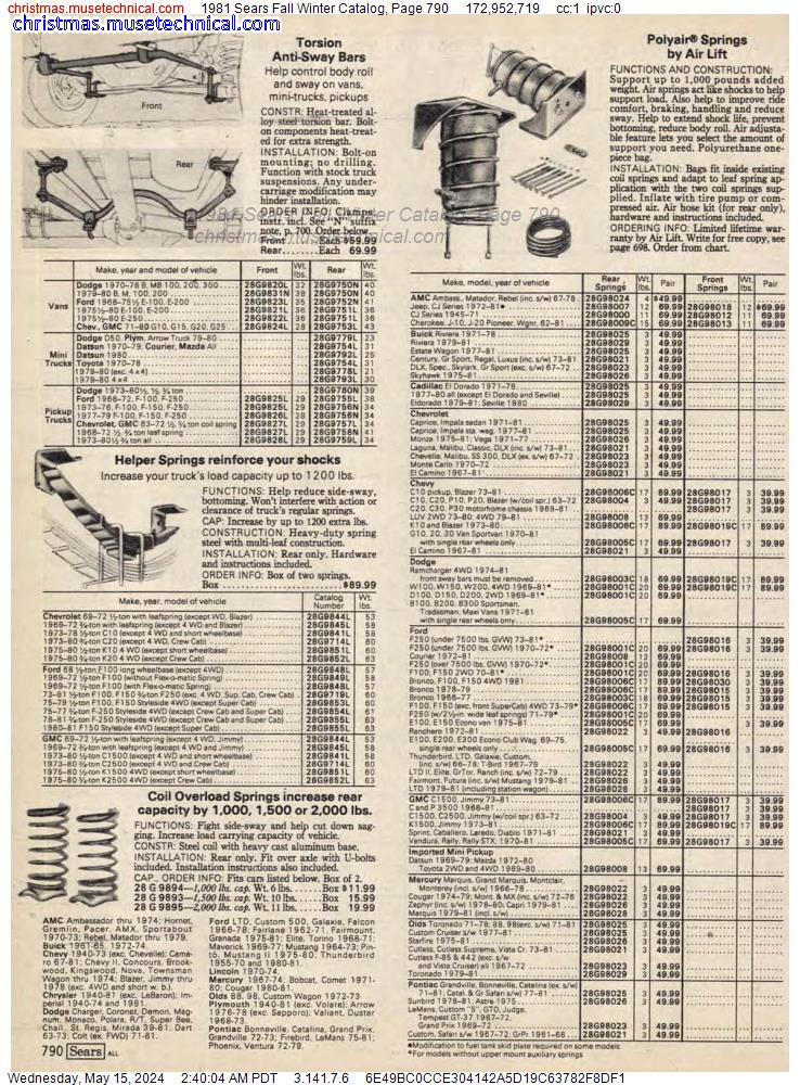 1981 Sears Fall Winter Catalog, Page 790
