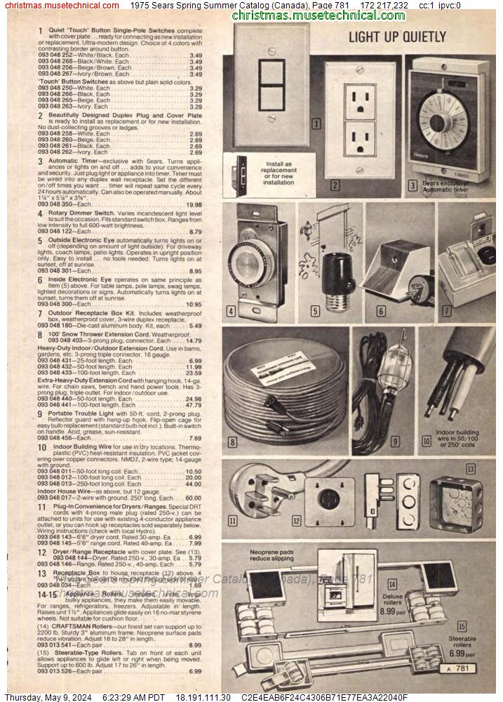 1975 Sears Spring Summer Catalog (Canada), Page 781