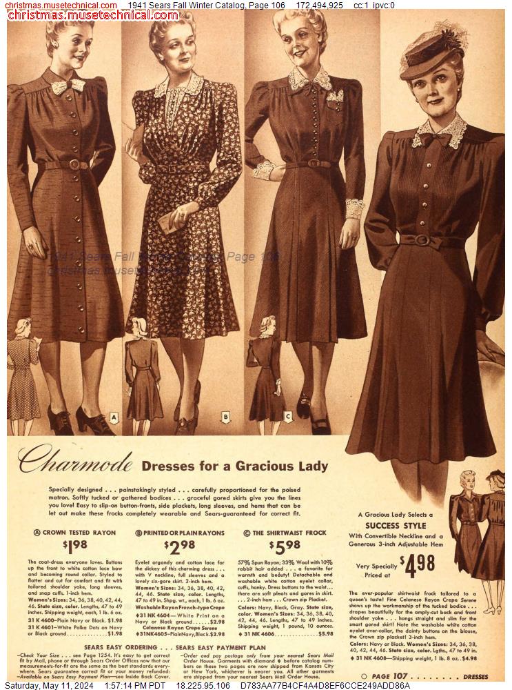 1941 Sears Fall Winter Catalog, Page 106