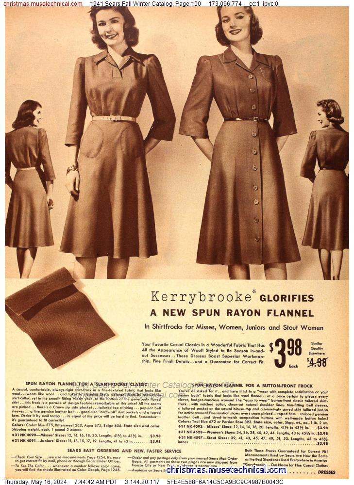 1941 Sears Fall Winter Catalog, Page 100