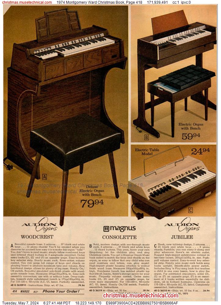 1974 Montgomery Ward Christmas Book, Page 418