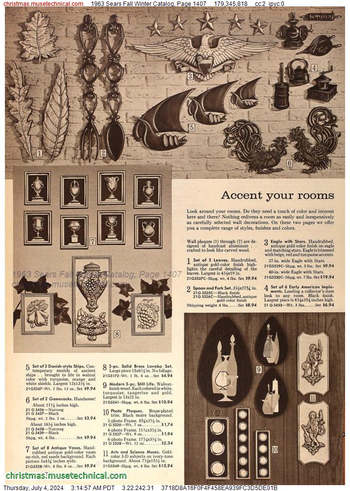 1963 Sears Fall Winter Catalog, Page 1407