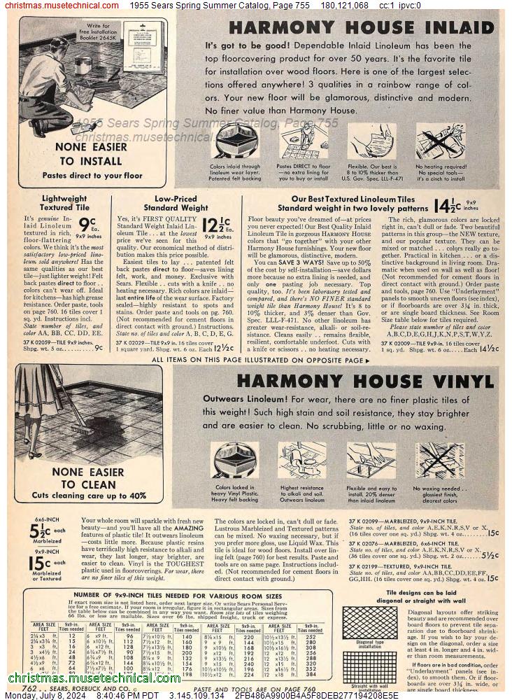 1955 Sears Spring Summer Catalog, Page 755