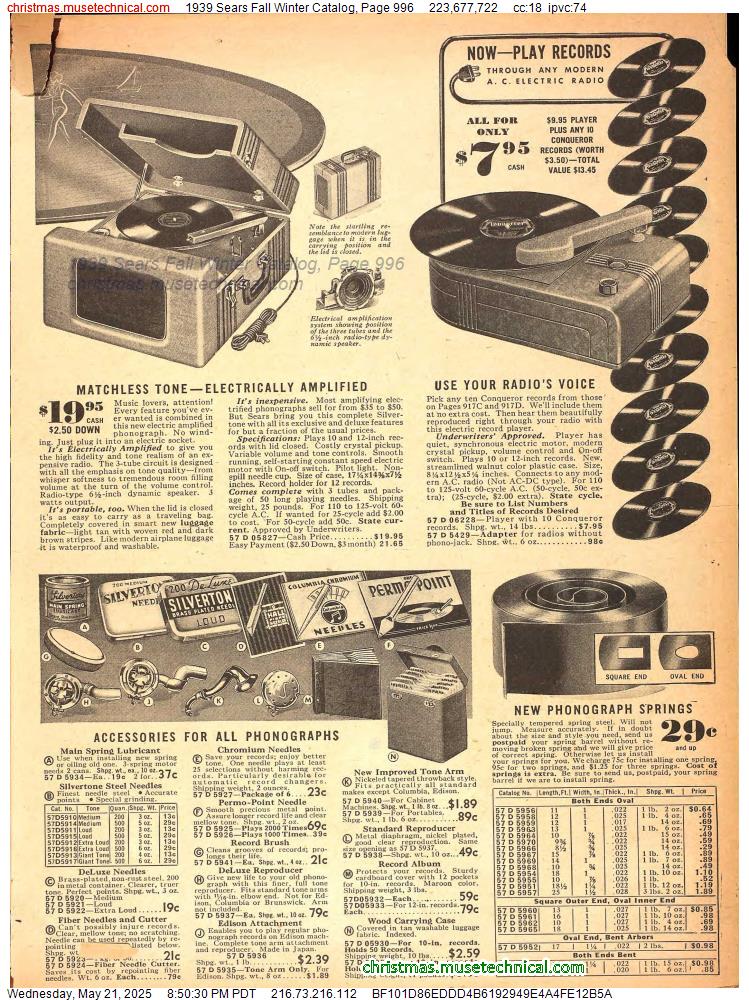 1939 Sears Fall Winter Catalog, Page 996