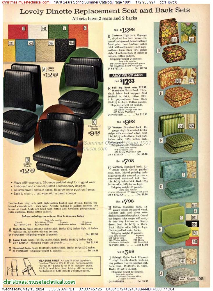 1970 Sears Spring Summer Catalog, Page 1001