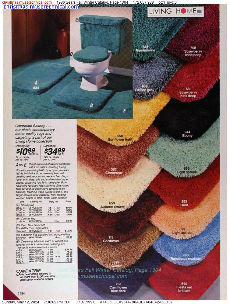 1986 Sears Fall Winter Catalog, Page 1304