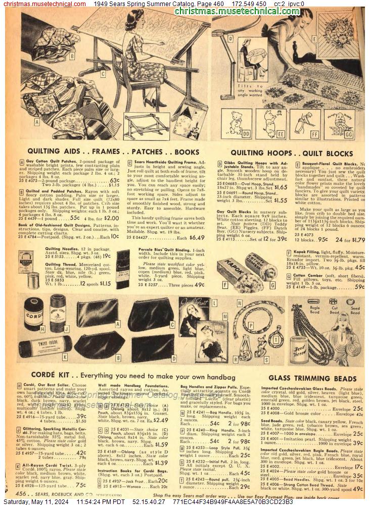 1949 Sears Spring Summer Catalog, Page 460