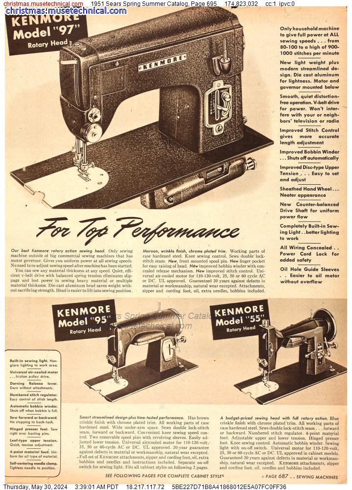 1951 Sears Spring Summer Catalog, Page 695