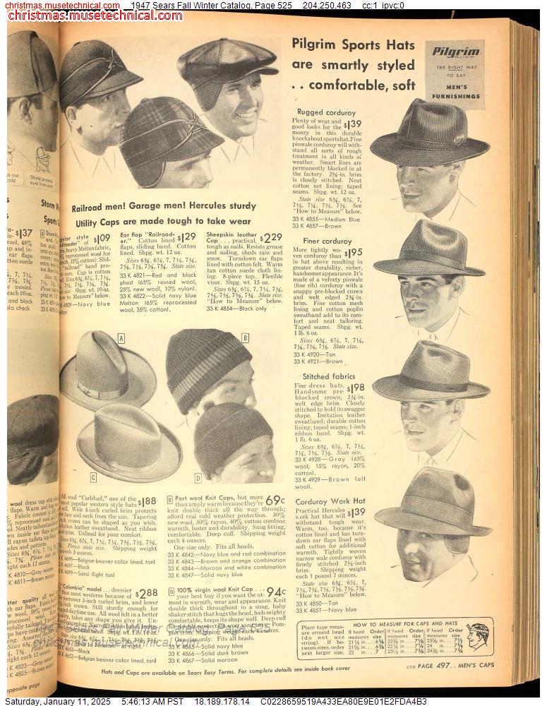 1947 Sears Fall Winter Catalog, Page 525