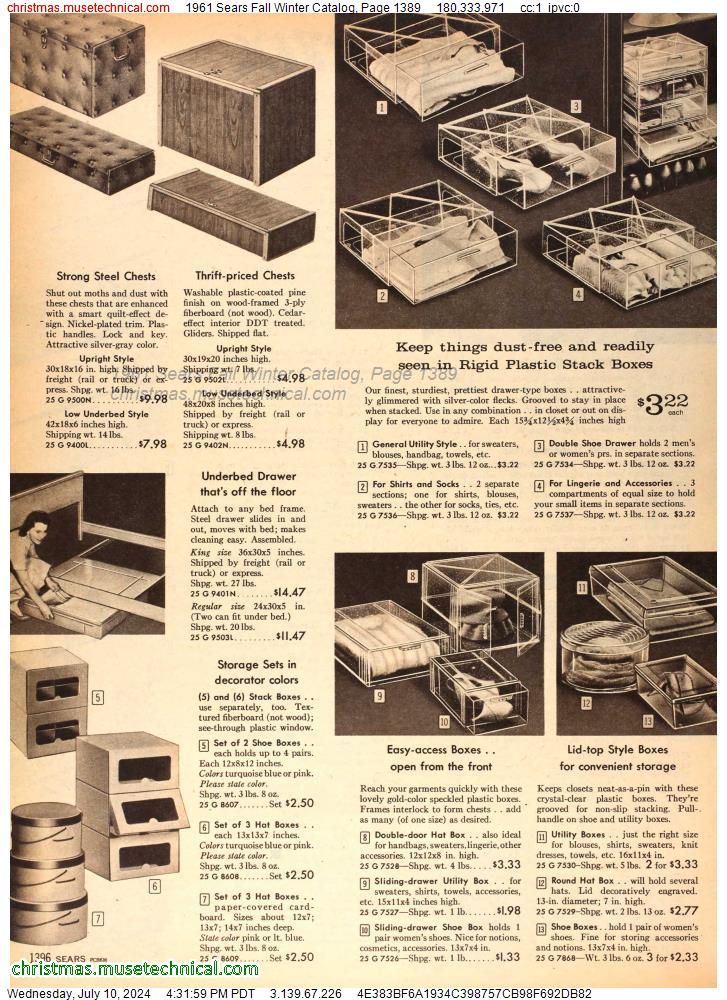 1961 Sears Fall Winter Catalog, Page 1389