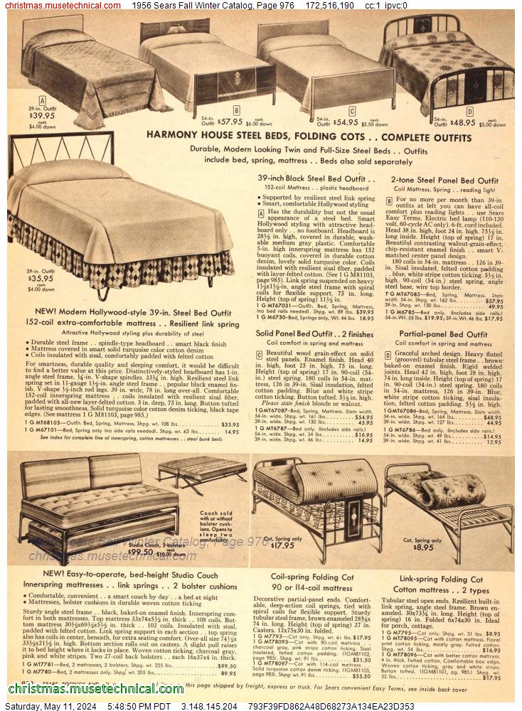 1956 Sears Fall Winter Catalog, Page 976