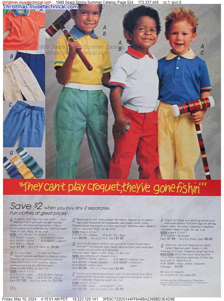 1988 Sears Spring Summer Catalog, Page 524