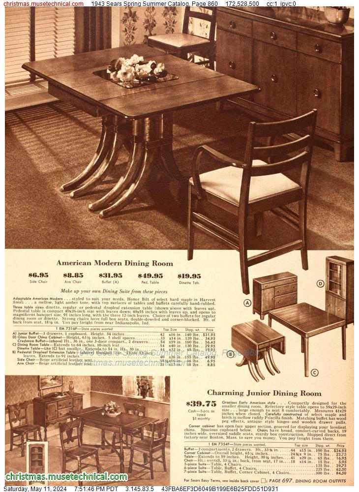 1943 Sears Spring Summer Catalog, Page 860