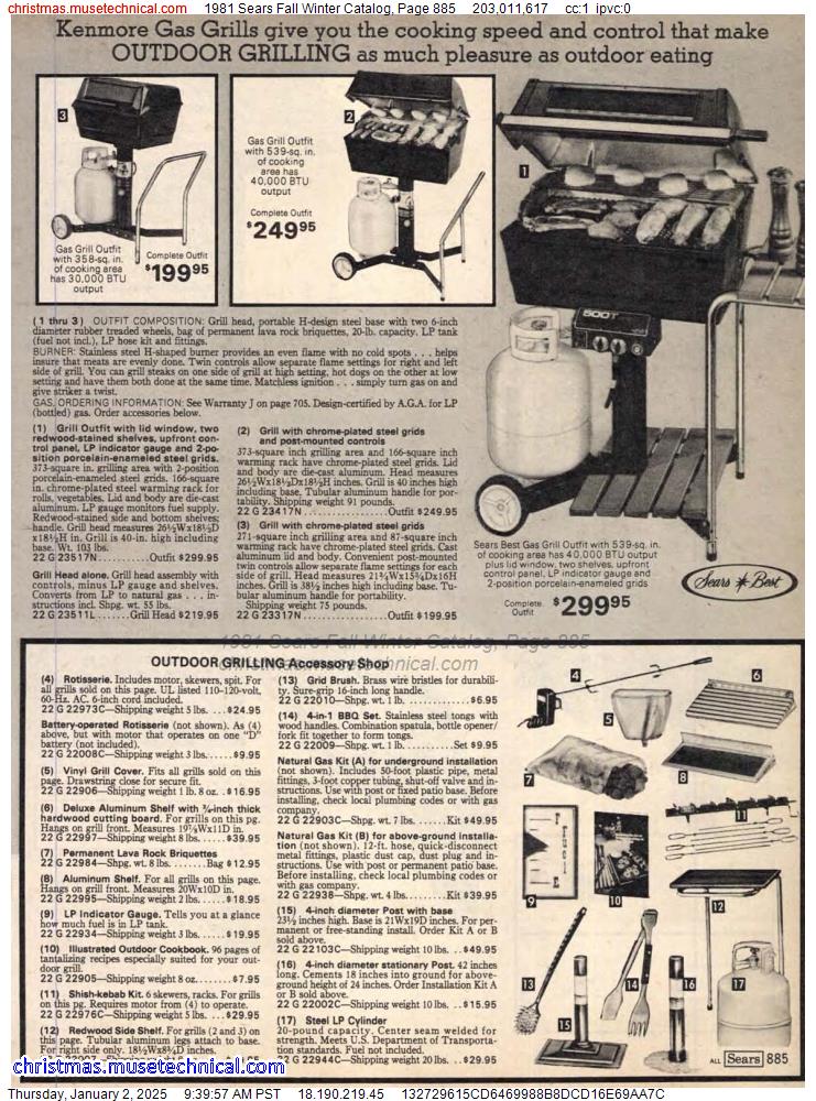 1981 Sears Fall Winter Catalog, Page 885