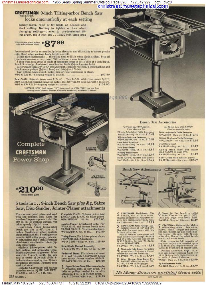 1965 Sears Spring Summer Catalog, Page 896