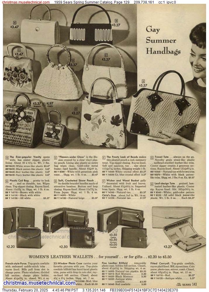 1959 Sears Spring Summer Catalog, Page 129