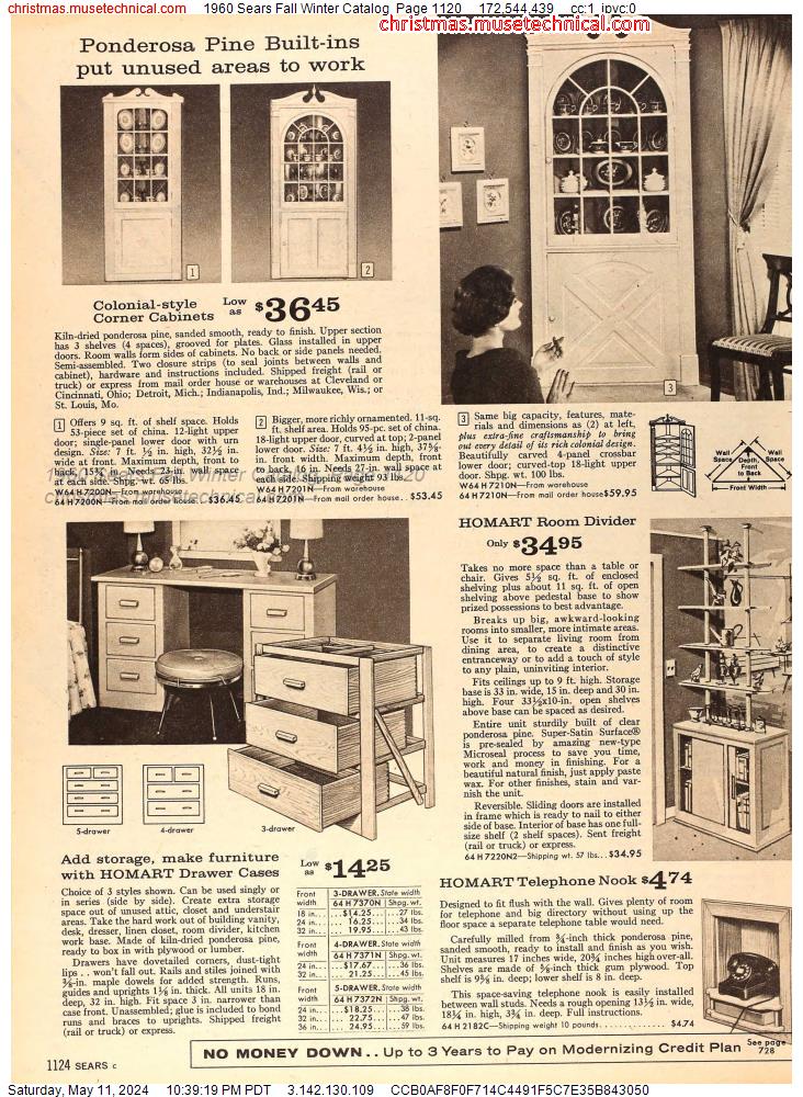 1960 Sears Fall Winter Catalog, Page 1120