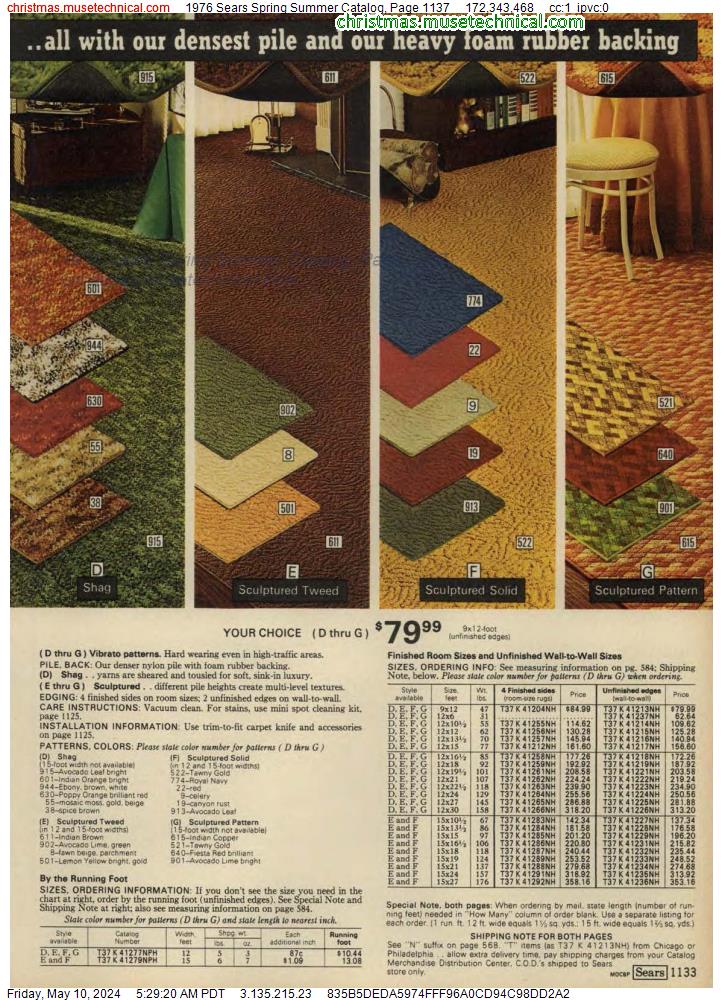 1976 Sears Spring Summer Catalog, Page 1137